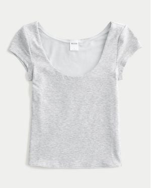 Hollister Must-have Basics Scoop/crew T-shirt - Grey