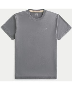Hollister Cotton Icon Crew T-shirt - Grey