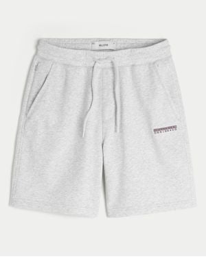 Hollister Baggy Fleece Logo Shorts - Grey