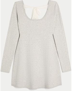 Hollister Tie Back Babydoll Jumper Mini Dress - White