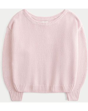 Hollister Slouchy Off-the-shoulder Jumper - Pink