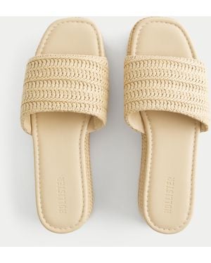 Hollister Raffia Platform Sandals - Natural