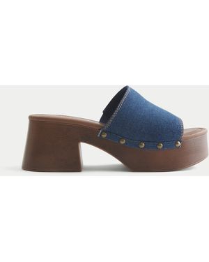 Hollister Denim Platform Clogs - Blue