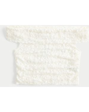 Hollister Lace Foldover Off-the-shoulder Top - Natural