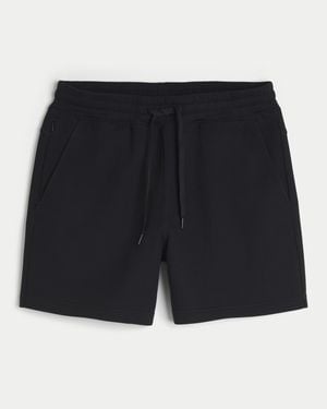 Hollister Mid-thigh Loose Cooling Fleece Shorts - Black