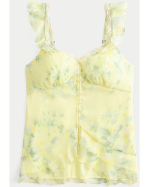 Hollister Easy Chiffon Babydoll Top - Yellow