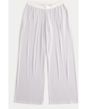 Hollister Always Cosy Rib Wide-leg Trousers - White