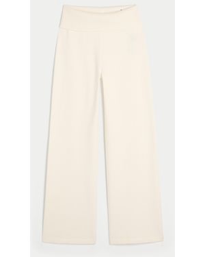 Hollister Gilly Hicks Sweater-knit Foldover Straight Trousers - Natural