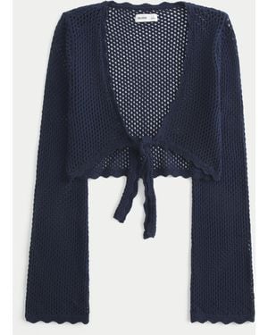 Hollister Long-sleeve Tie Front Shrug - Blue