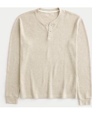 Hollister Long-sleeve Thermal Henley - Natural