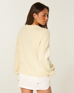 Hollister Lässiger Pullover mit Rundhalsausschnitt - Natur