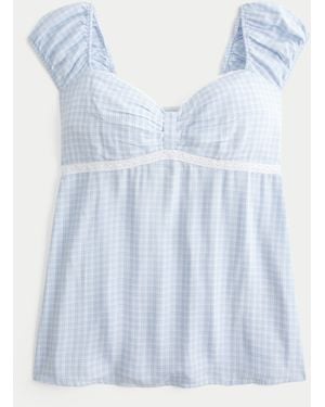 Hollister Cinch Bust Babydoll Top - Blue