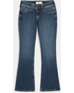 Hollister Low-rise Dark Wash Bootcut Jeans - Blue