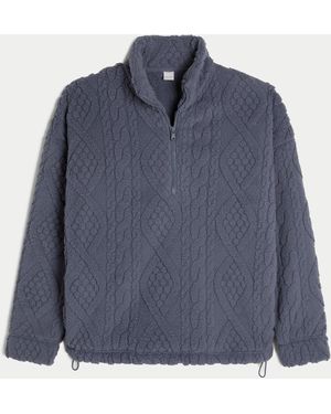 Hollister Gilly Hicks Cosy Quarter-zip Sweatshirt - Blue