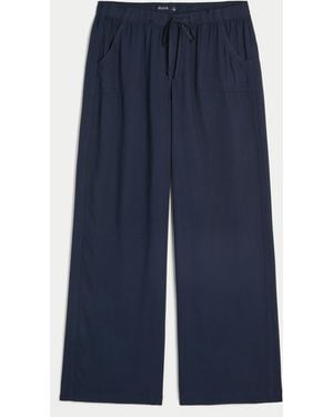 Hollister Pull-on Slub Trousers - Blue