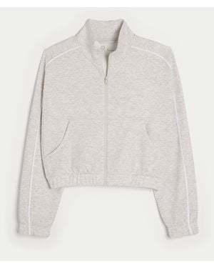 Hollister Gilly Hicks Active Cooldown Crop Track Jacket - White