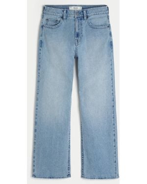 Hollister Light Wash Baggy Bootcut Jeans - Blue