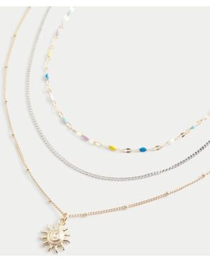 Hollister Sun Necklace 3-pack - White