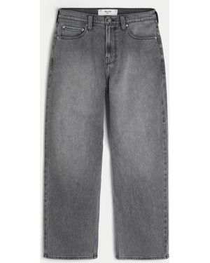 Hollister Grey Back Pocket Stripe Baggy Jeans