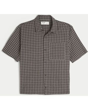 Hollister Boxy Short-sleeve Pocket Shirt - Grey