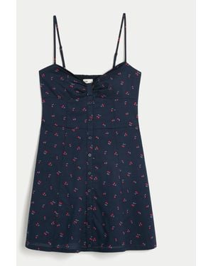Hollister Button Mini Dress - Blue