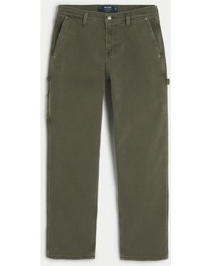 Hollister Olive Loose Carpenter Jeans - Green