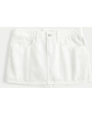 Hollister Low-rise Denim Mini Skort - White