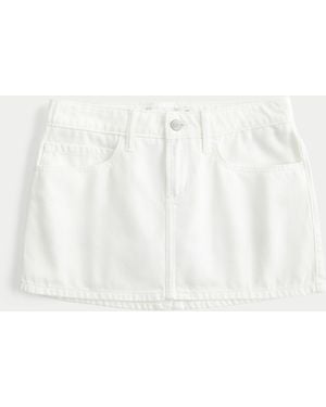 Hollister Low-rise Denim Mini Skort - White