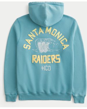 Hollister Vault Release Logo Graphic Hoodie - Blue