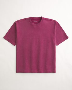 Hollister Boxy Heavyweight Washed Cotton Crew T-shirt - Pink