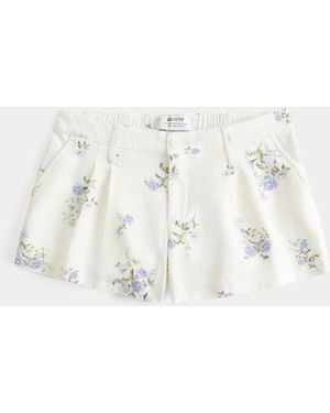 Hollister Hollister Livvy Low-rise Linen-blend Shorts - Natural