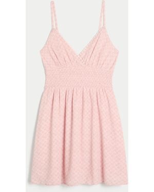 Hollister Smocked Waist Mini Dress - Pink