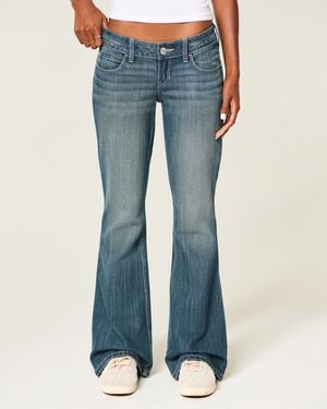 Hollister Hollister Andi Ultra Low Rise Flare-Jeans mit verstellbarem Bund - Blau