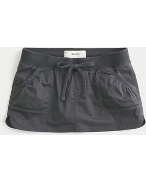 Hollister Hollister Remi Poplin Micro Mini Skort - Black