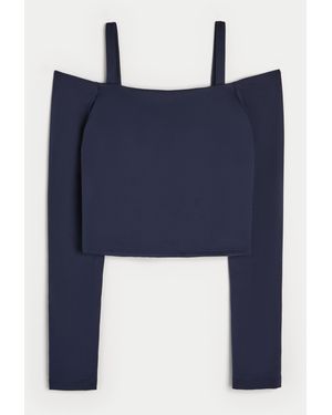 Hollister Gilly Hicks Active Recharge Off-the-shoulder Top - Blue