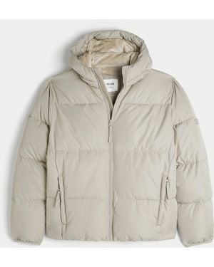 Hollister Faux Fur-lined Puffer Jacket - Grey