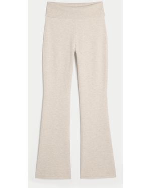 Hollister Gilly Hicks Sweater-knit Foldover Bootcut Trousers - Natural