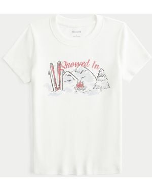 Hollister Snowed In Graphic Baby Tee - White