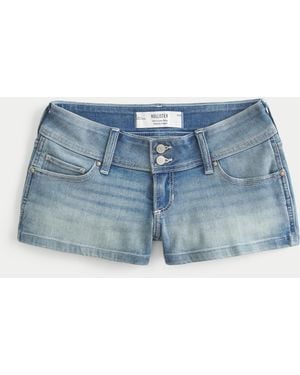 Hollister Ultra Low-rise Denim Shortie Shorts - Blue
