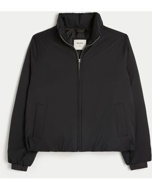 Hollister Zip-up Puffer Jacket - Black