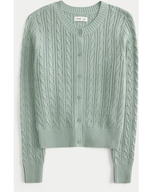 Hollister Cable-knit Icon Cardigan - Green