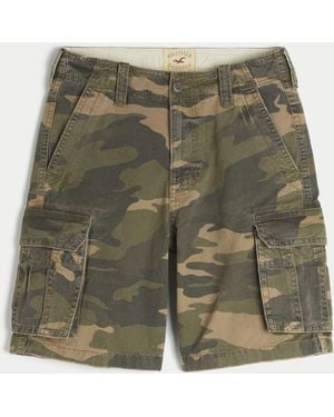 Hollister Camo Baggy Cargo Shorts - Green