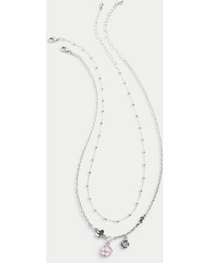 Hollister Flower Necklace 2-pack - White