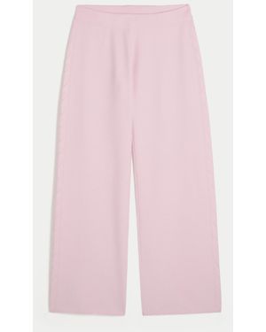 Hollister Gilly Hicks Heart Pointelle Straight Sweater-knit Trousers - Pink