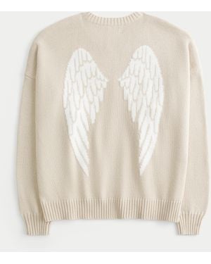Hollister Easy Wings Graphic Crew Jumper - Natural