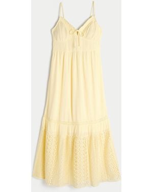 Hollister Lace Inset Maxi Dress - Yellow