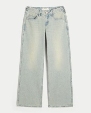 Hollister Hollister Andi Adjustable Waist Low-rise Light Wash Baggy Jeans - Blue