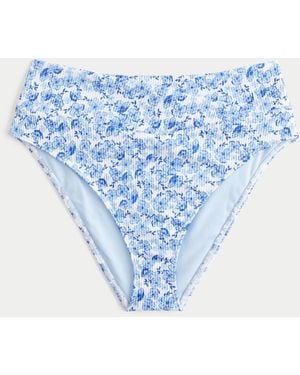 Hollister Ribbed High-waist Bikini Bottom - Blue