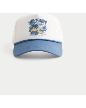 Hollister Key West Florida Graphic Trucker Hat - Blue
