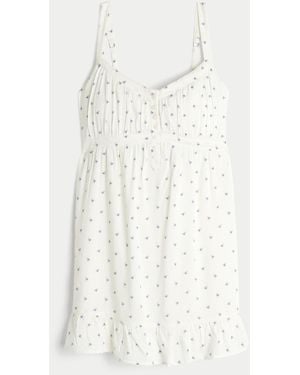 Hollister Button Front Mini Dress - White